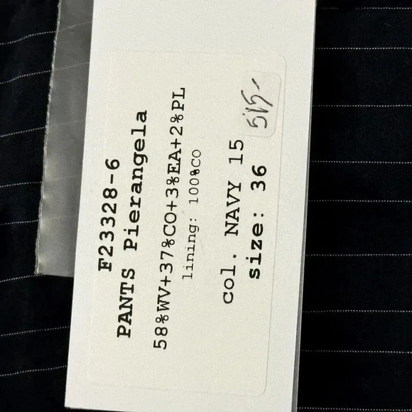 H+ Hannoh Wessel Pierangela Pants Navy Blue Pinstripe Size 36 Small NWT - Picture 10 of 12